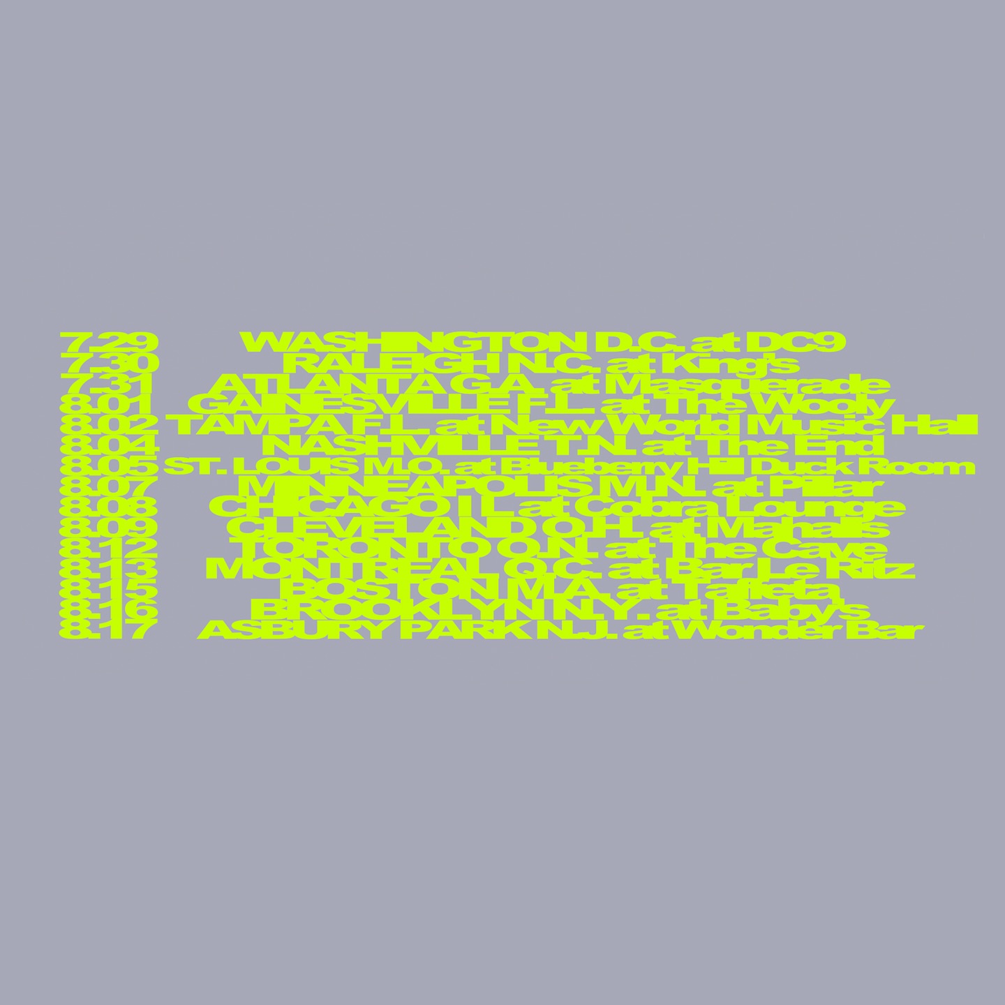 Bay Faction New Perfection Tour Poster 2026